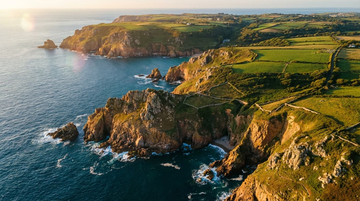 Jersey coastline aerial